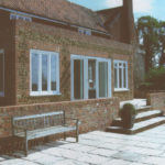 Grade II listed hall - Terrace just after work was completed
