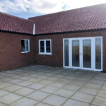 Plot 43 under construction rear patio